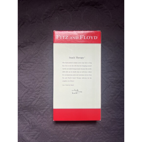 Fitz and Floyd Snack Therapy Christmas Reindeer Serving Plate Tray Platter Decor - Picture 4 of 7